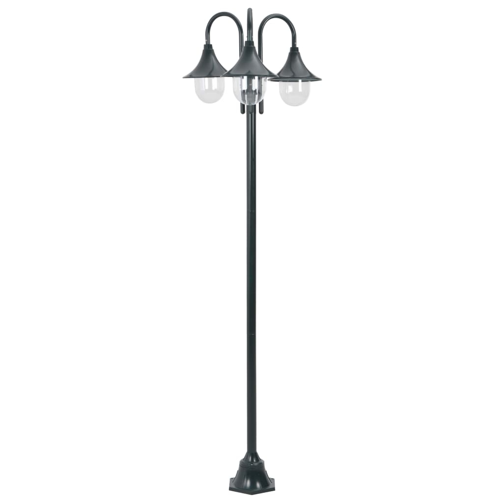 Helloshop26 - E27 Gartenstehleuchte 220 cm Aluminium 3 Laternen dunkelgrün 02_0042543 Image