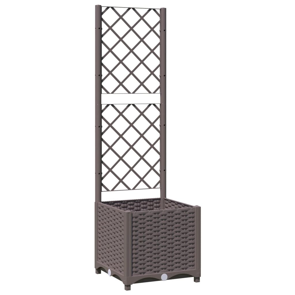 Helloshop26 - Hochbeet für Pflanzen Blumen Terrasse Garten mit Rankgitter 40 x 40 x 136 cm PP braun 02_0038288 Image