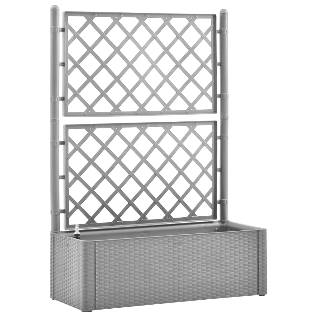 Helloshop26 - Hochbeet für Pflanzen Blumen Terrasse Garten Rankgitter und Bewässerungssystem grau 02_0039848 Image
