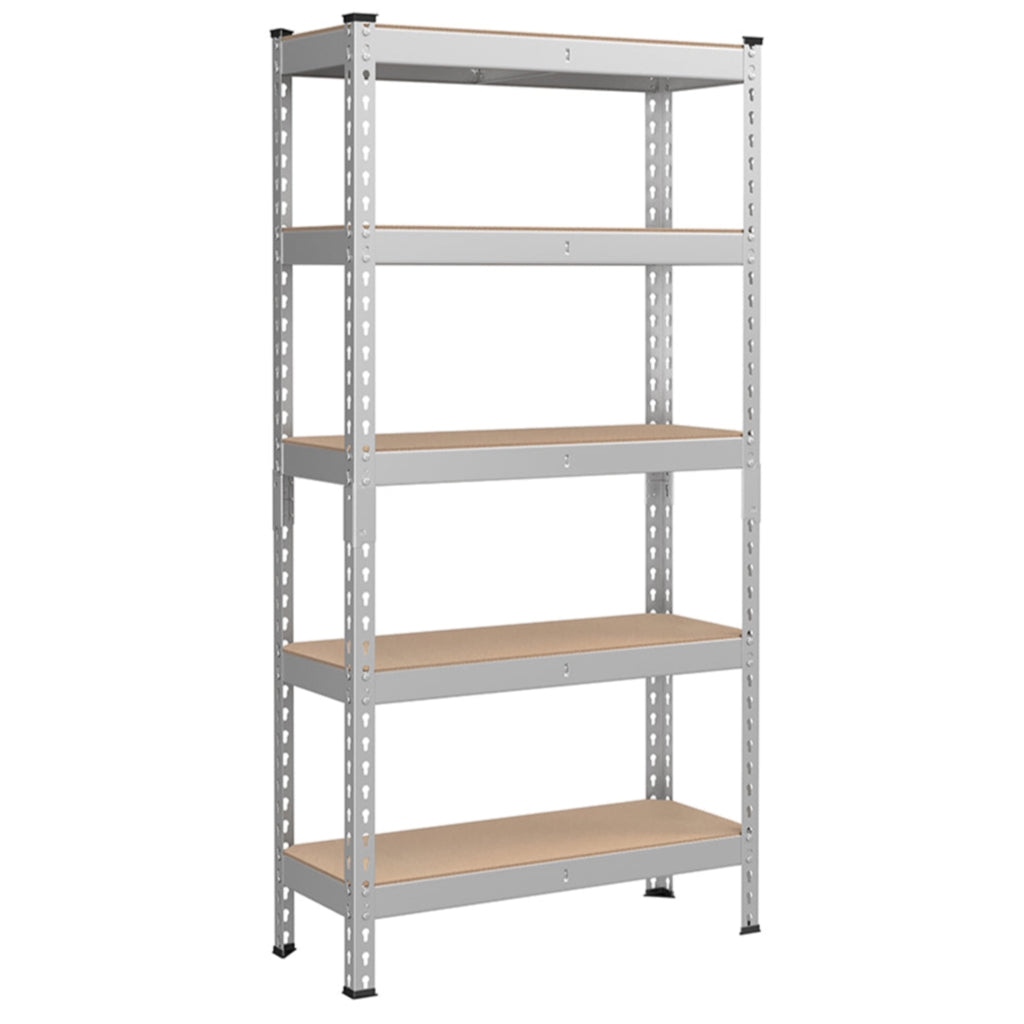 Helloshop26 - Schwerlastregal Aufbewahrungsregal Küchenregal 5 Ebenen 30 x 75 x 150 cm Tragkraft 875 kg für Keller Garage Büro grau 12_0005788 Image