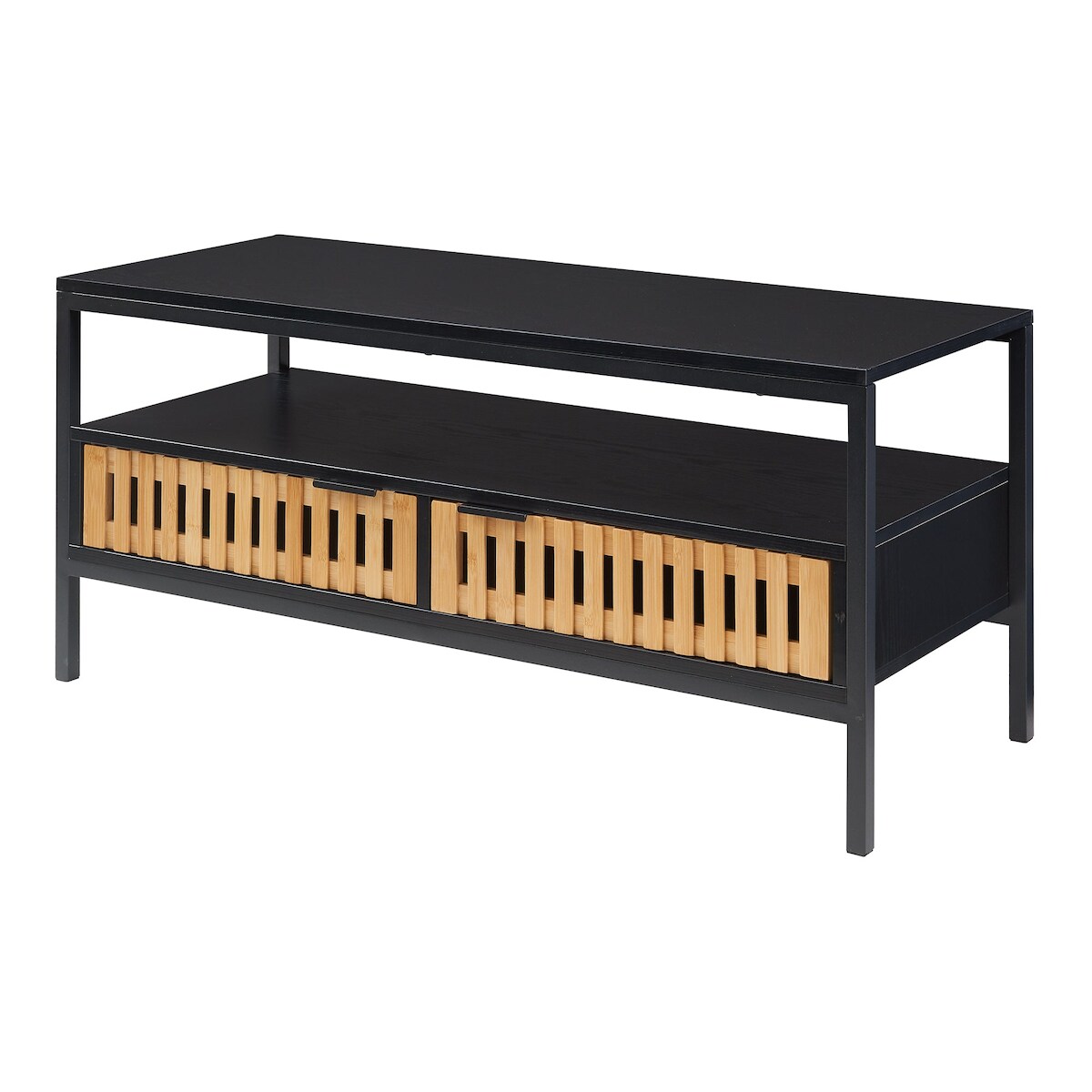 Helloshop26 - Beistelltisch mit Konsole 100 x 40 x 48 cm schwarz MDF 03_0010819 Image