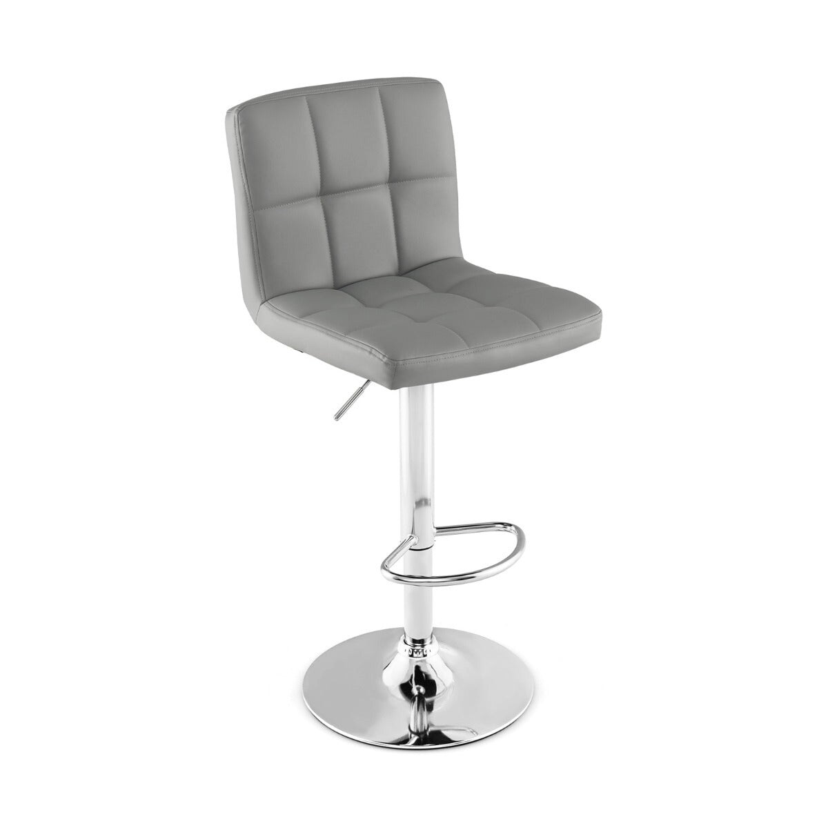Helloshop26 - Set aus 2 verstellbaren Barhockern 65 x 43 x 116,5 cm optimaler Komfort modernes Design in grauem PU-Leder 20_0014159 Image