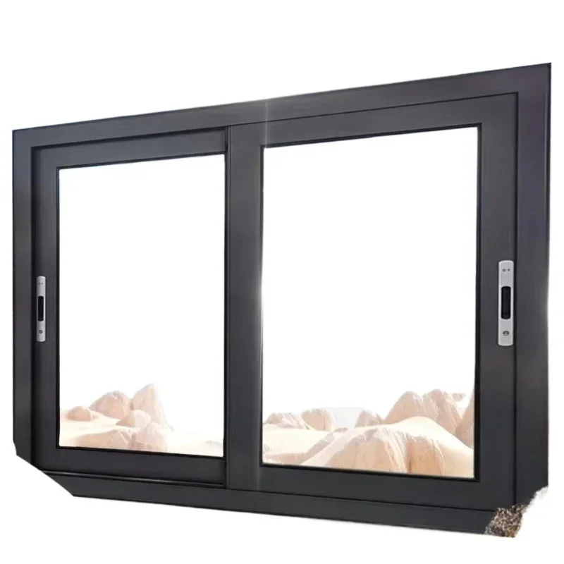 Wärmeisolierte Aluminium-Schiebefenster Doppelverglaste Schiebefenster / Hurrikan-Sichere Fenster aus Aluminium