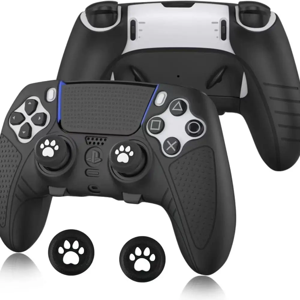 Silikon-Controller-Hülle Set Rutschfest mit Daumengriff-Kappen Controller-Skin Kratzfest für PS5 DualSense Edge Image