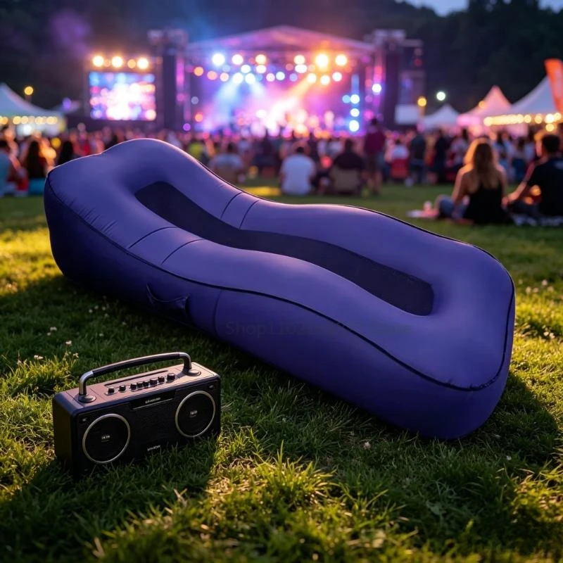 Faltbares Aufblasbares Outdoor-Lounge-Sofa Tragbares Schlafbett Luftreise-Strandcouch Faulenzerstuhl Image