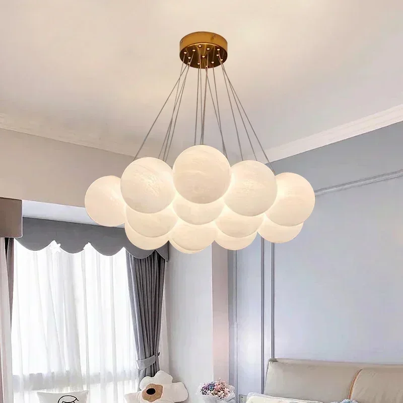 Glas Lampenschirm Mond Decke Pendelleuchte Wohnzimmer Schlafzimmer Weiße Kugel Deckenleuchte Hotel Kronleuchter Zimmer Dekor Stimmungslicht
