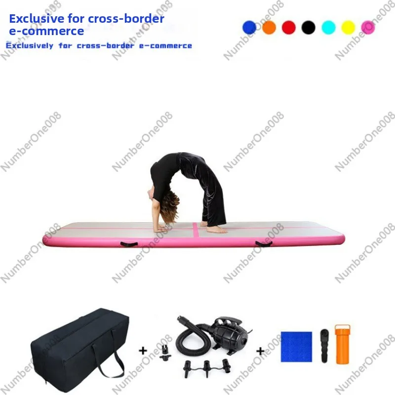 Aufblasbare Gymnastikmatte, Verdickte Rutschfeste Turnmatte für Cheerleading & Tanz, Luftpumpe Inklusive für Heimtraining Image