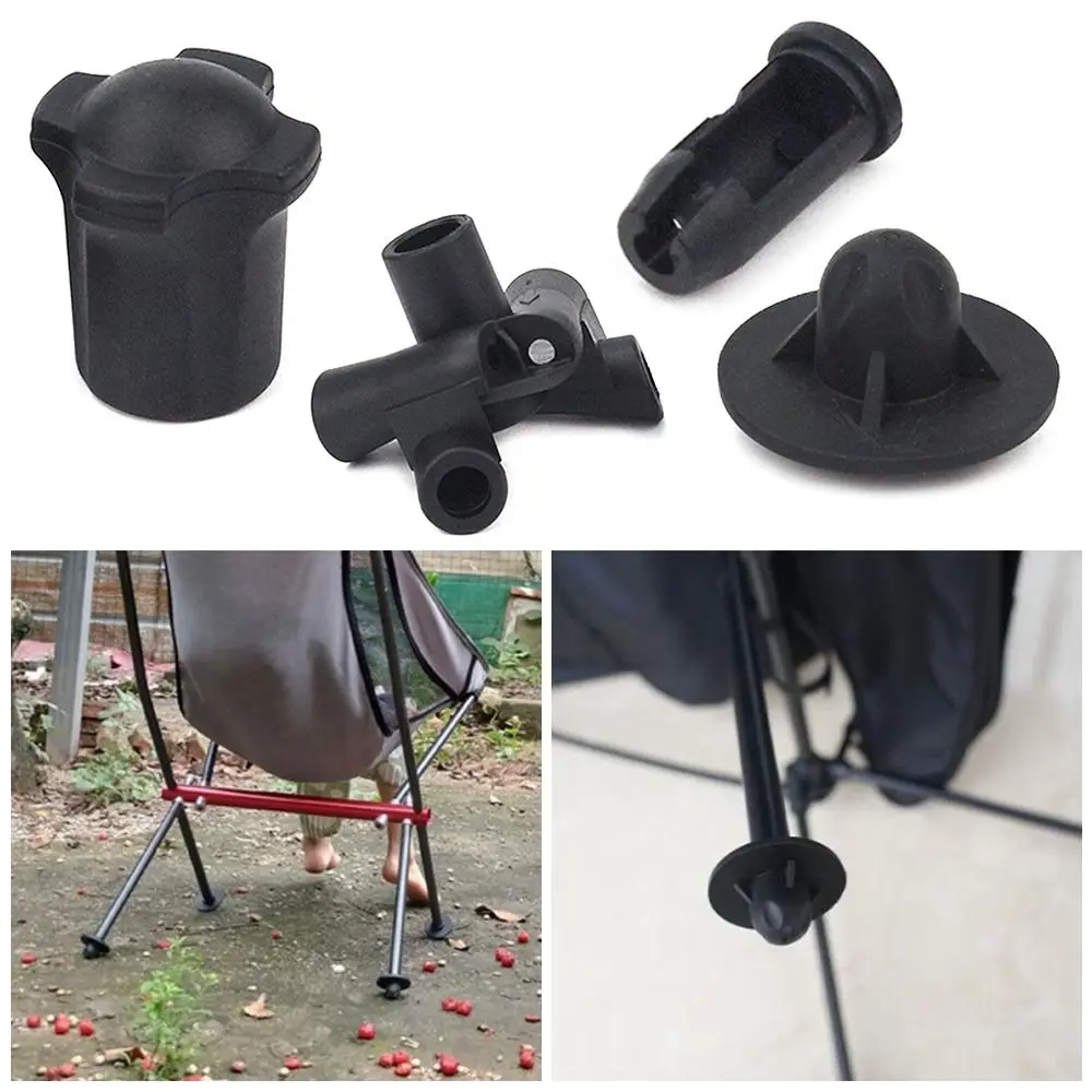 1 Set Campingstuhl-Zubehör: Mondstuhl-Beinschutz, rutschfeste, verschleißfeste Beinschoner, Anti-Durchhang-Steckverbinder, Fußabdeckungen Image