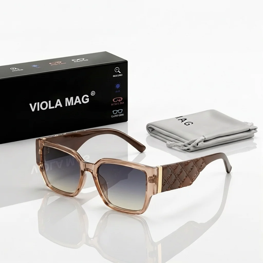 VIOLA MAG Modische photochrome Lesebrille für Unisex, Lesebrille mit quadratischem Rahmen, Farbverlaufsgläser, geeignet zum Lesen Image