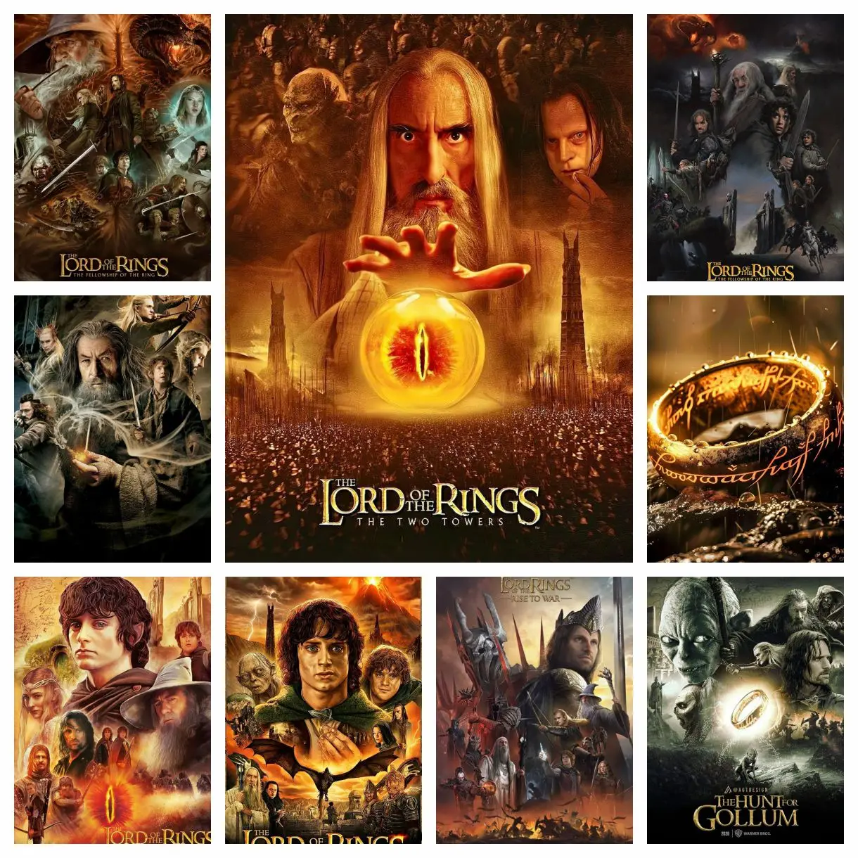 Der Herr der Ringe Serie 5D DIY Vollrund-Diamantmalerei für Zuhause, Wohnzimmer, Schlafzimmer, Bar, ästhetische Dekoration Image