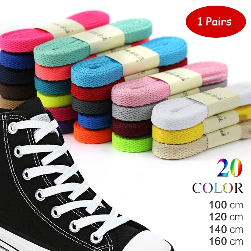 1 Paar dicke flache Schnürsenkel, klassische, solide Schnürsenkel für sportliches Laufen, Sneaker-Schnürsenkel, Schuhe, Stiefel, 0,8 cm Breite, Schnürsenkel-Schnur Image