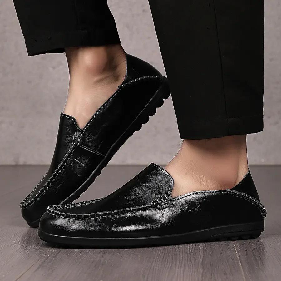Modische Lässige Herren-Lederschuhe Neue Frühjahrskollektion 2026 Übergröße 47 Koreanischer Stil Business-Schuhe Gummisohle Langlebige Herrenschuhe