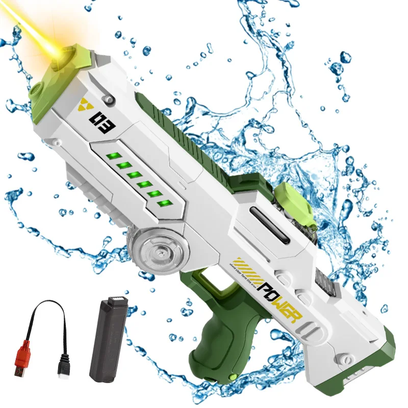 Kinder-Wasserpistole mit Großer Reichweite Automatische Wasseraufnahme Wasserpistolen mit Licht Sommer Outdoor Strand Pool Spielzeug für Kinder Image