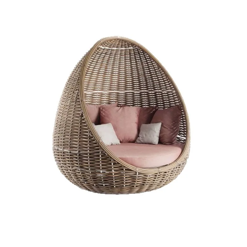 Nordische Villa Gartenmöbel Rattan-Sofa Outdoor Garten Terrasse Liegestuhl Freizeitliege