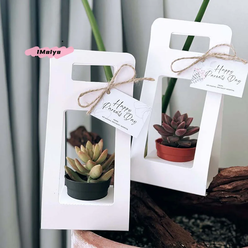 M-Doppelseitiger Wasserdichter Kraftpapier Tragbarer Blumenkorb Bouquet-Verpackung Kreative Hochzeitsgeschenk-Verpackungsbox Image