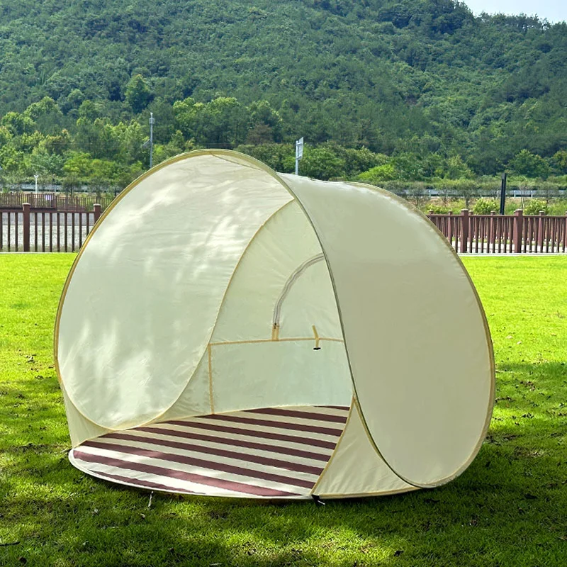 Wiederverwendbares tragbares Camping-Zelt mit einem Klick und offenem Zelt für 3–4 Personen, großer Raum, Sonnenschutz, Strand, Sonnenschutz, Zelt, Garten, Strandzelt