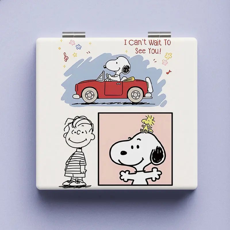 Niedlicher Snoopy-Schminkspiegel für Studenten, Mini-Handspiegel, Hochwertiger Tragbarer Doppelseitiger Kosmetikspiegel, Geschenk für Mädchen