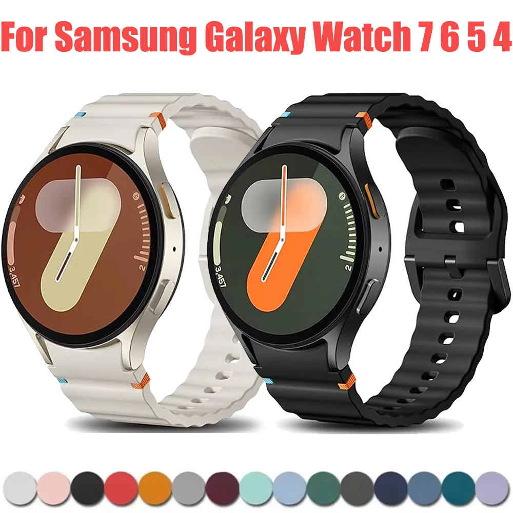 Silikonarmband für Samsung Galaxy Watch 7 6 5 4 44mm 40mm 5 Pro 45mm Sport Smartwatch Armband Watch 6 4 Classic 47mm 46mm 43 Image
