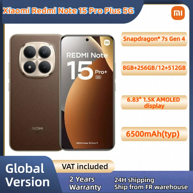 Xiaomi Redmi Note 15 Pro Plus 5G Versione Globale Snapdragon ® 7s Gen 4 NFC 6,83 pollici 1,5K AMOLED Fotocamera principale da 200MP 6500mAh 100W fast charging 120Hz