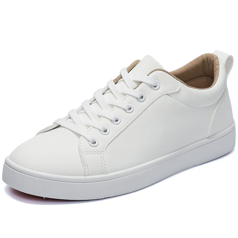 Herren Vulkanisierte Schuhe Lässige Niedrige Sneaker Weiße Schuhe Zapatillas Hombre Chaussure Homme Dropshipping Leder Schwarz