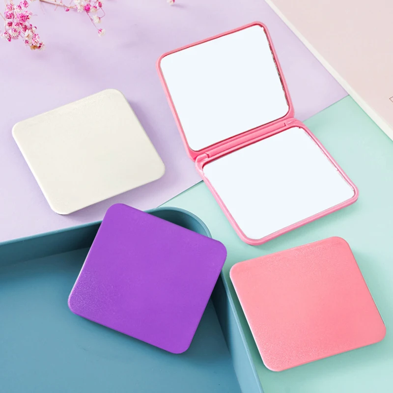 [W1] Klappbarer Make-up-Spiegel, hochauflösender tragbarer Taschenspiegel, doppelseitiger Make-up-Spiegel für Damen, rechteckig, Kosmetikspiegel