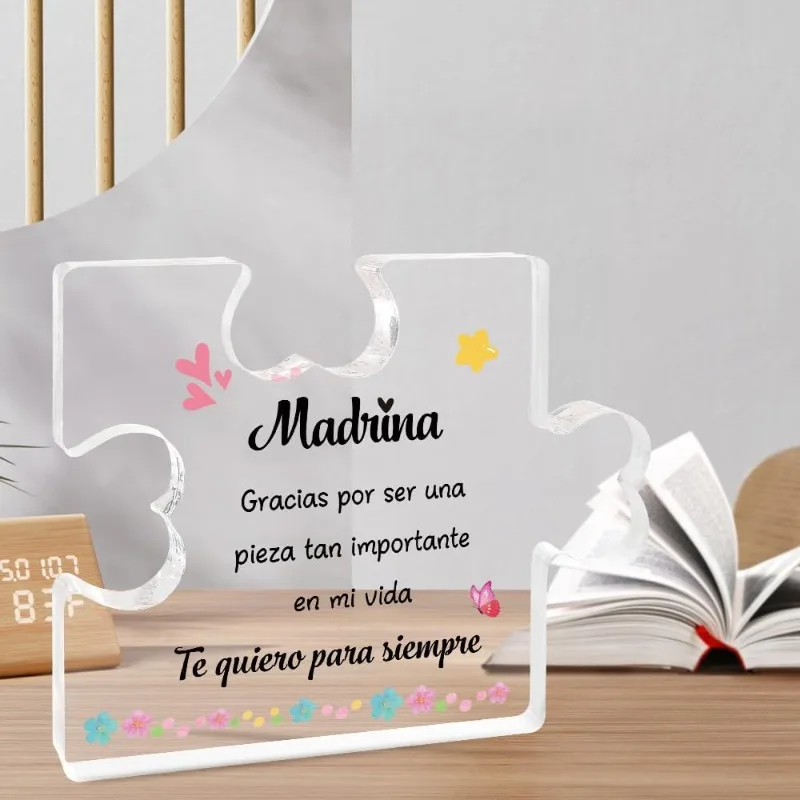 [2D Flach] Geschenk für Patin Weihnachtsgeschenke für Patenmütter Acryl-Plakette Patenmutter-Geschenke Weihnachten Willst Du meine Patin sein? Image