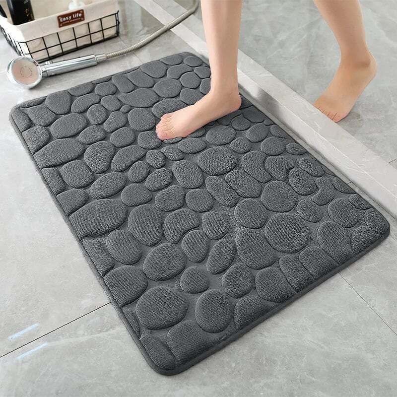 Tappetino Da Bagno In Memory Foam - Tappetino Da Doccia Assorbente - Tappetino Da Bagno - Tappeto Decorativo - Antiscivolo - Per Bagno E Soggiorno - 40 X 60 Cm - Grigio Scuro, Memory Foam