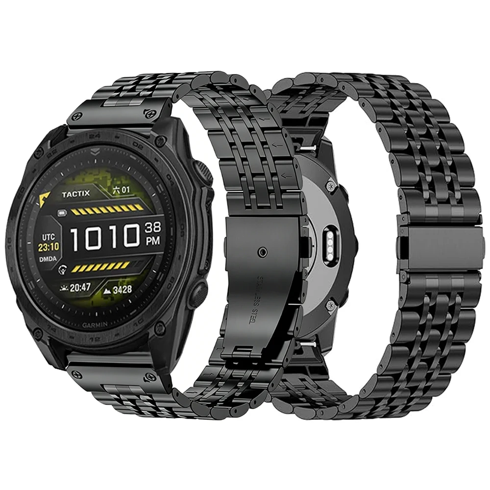 22mm 26mm Edelstahl-Armband für Garmin Forerunner 970 965 955 S62 S60 Fenix 8 E 7 7X Pro Metall-Uhrenarmband für Instinct 3 2X