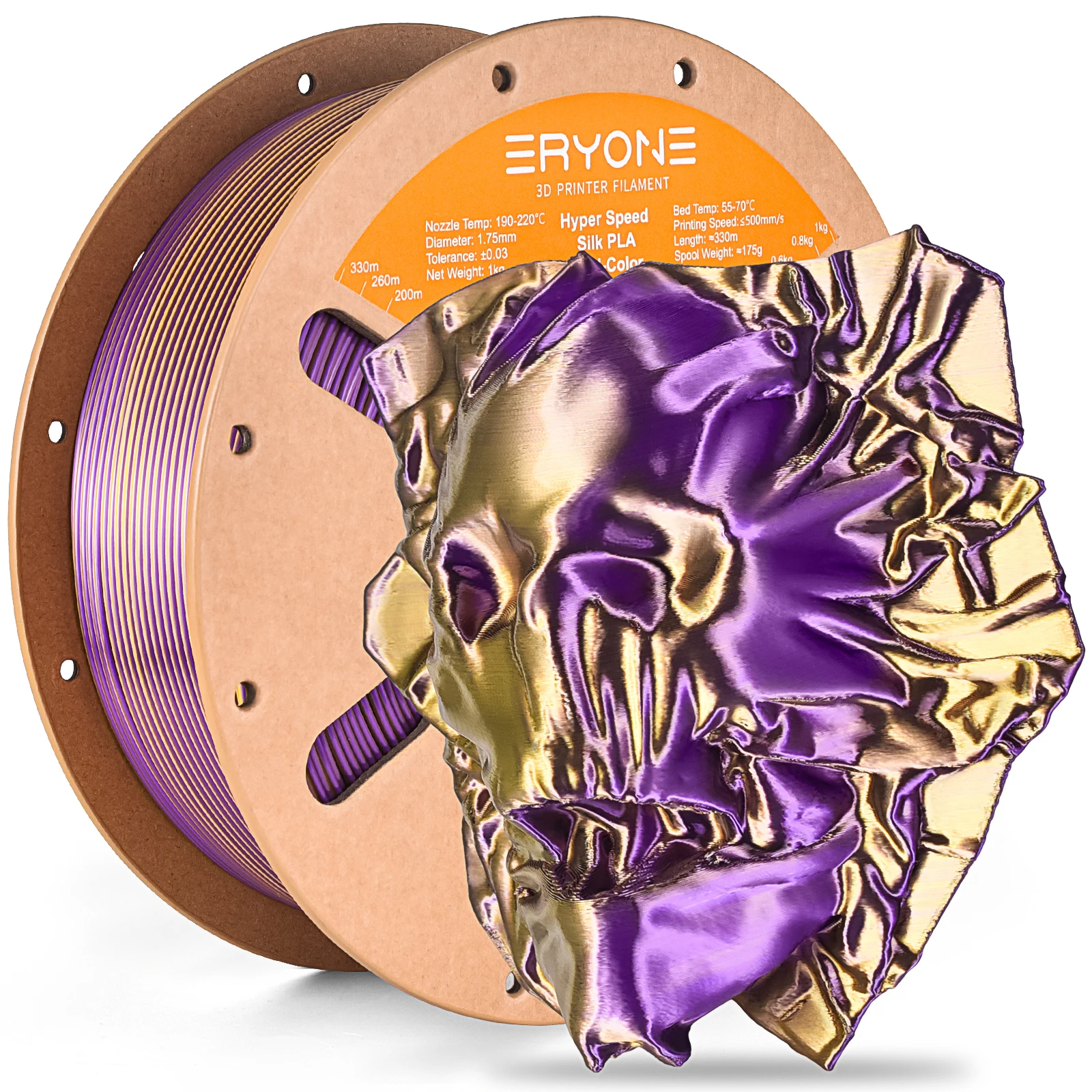 ERYONE 3KG Hyper Speed Zweifarbiges Seiden-PLA-Filament 3D-Drucker Hyper Speed Coextrusions-Filament PLA Glänzend Image
