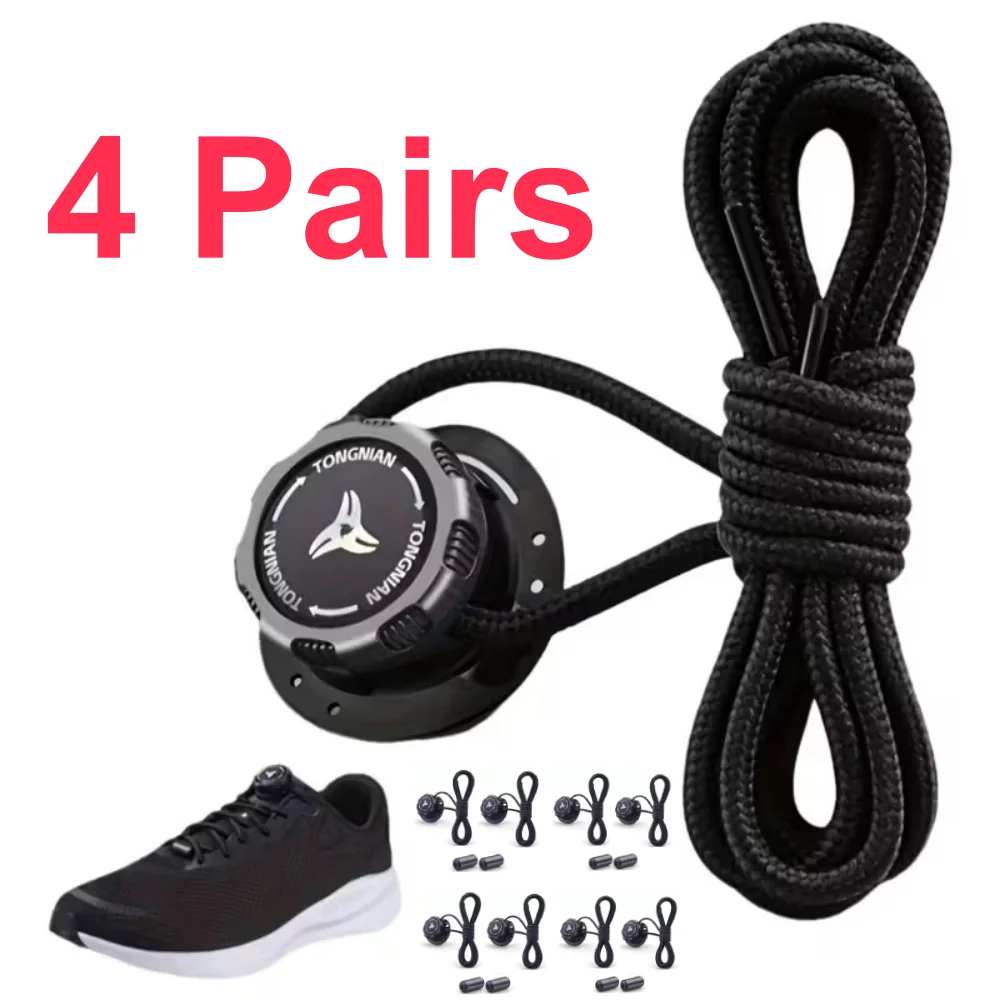 1/4 Paar Schnellverschluss-Schuhschnallen mit Drehverschluss für Sport- und Outdoor-Schuhe, Unisex, schnell verstellbares Design, vormontiertes Schuhzubehör Image