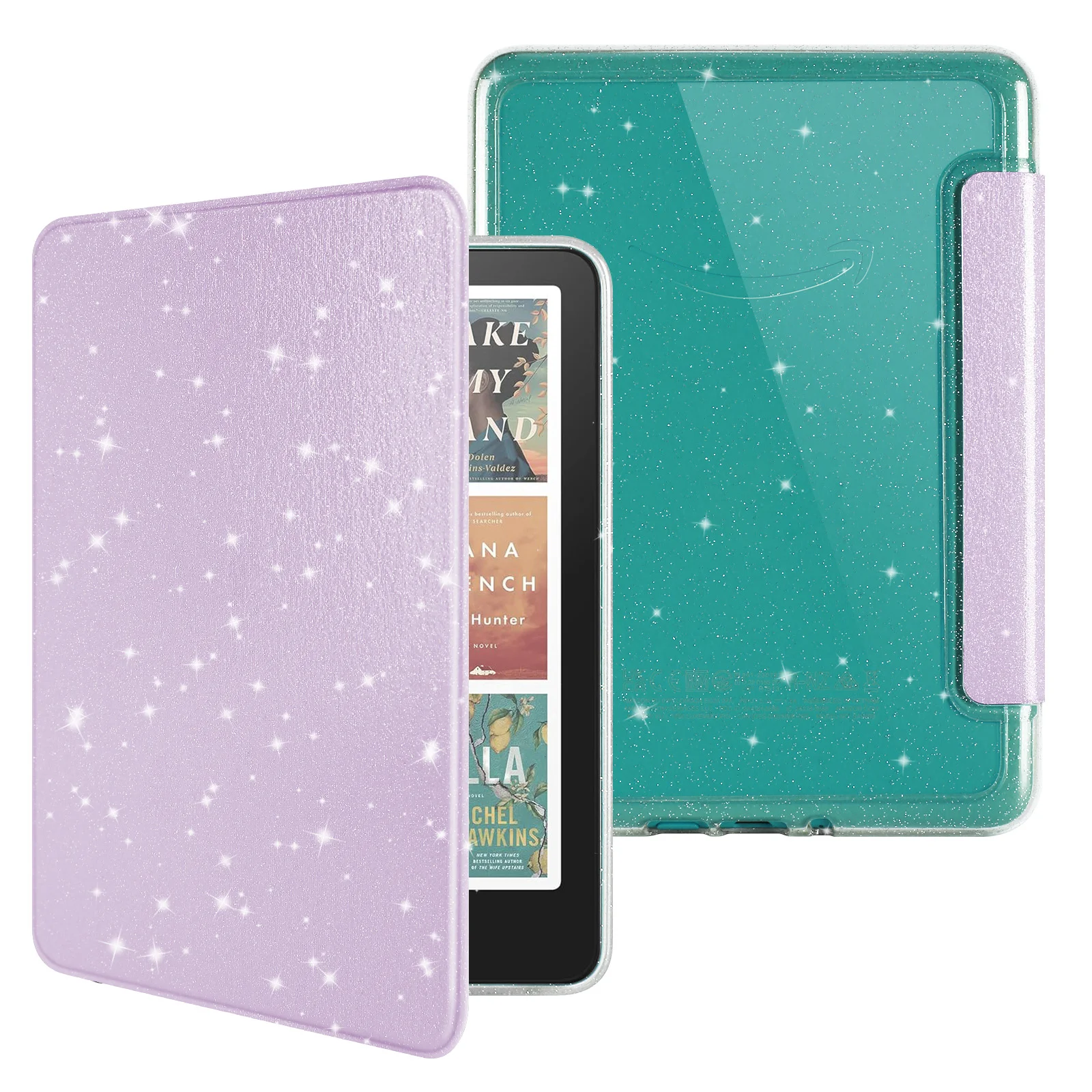 Glitzer-Hülle für 6-Zoll-Kindle (11. Generation 2022/2024) - Transparente Acrylrückseite, Vollständig Stoßfest, Intelligente Auto-Aufwach- und Schlaffunktion Image