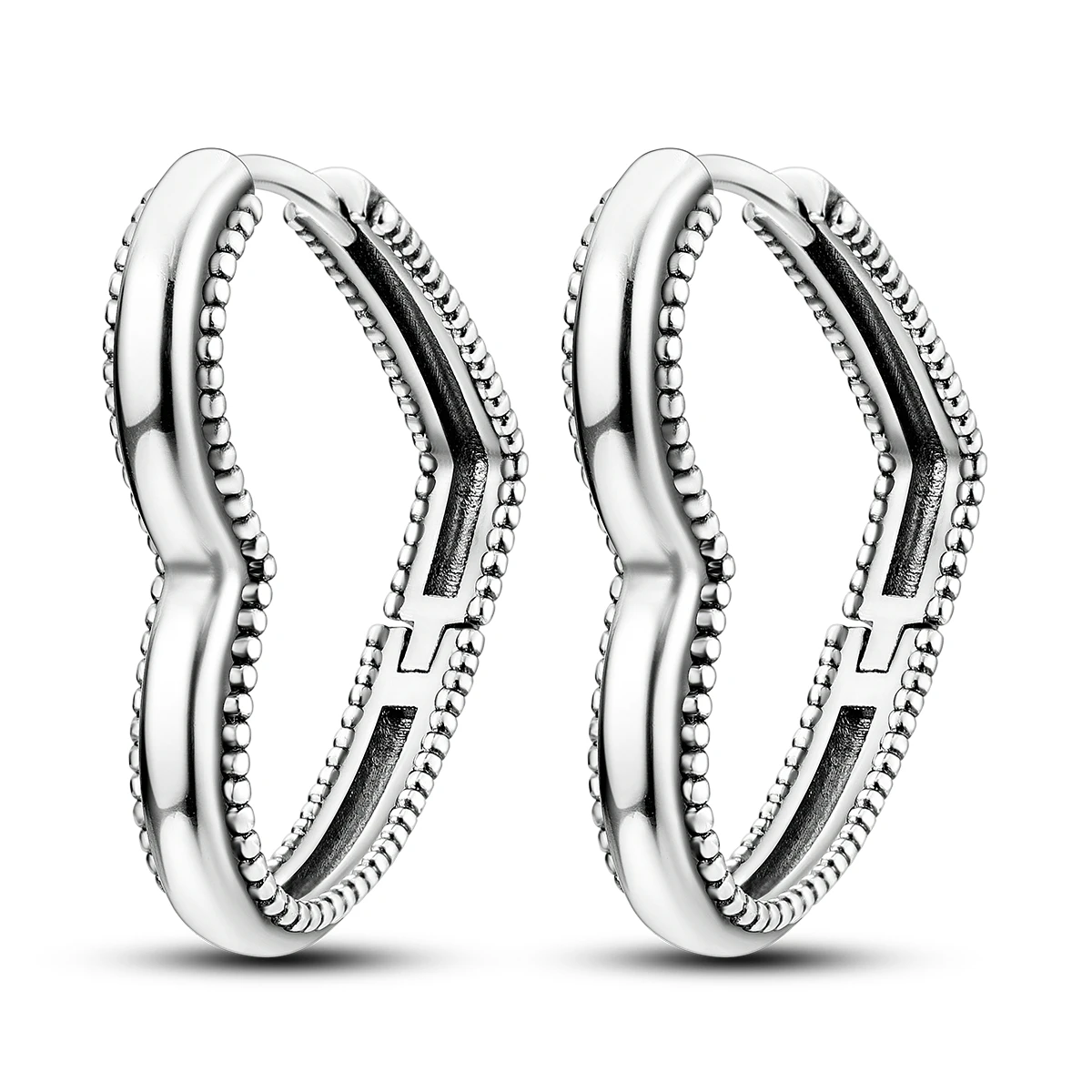 Ohrringe aus 925er-Sterlingsilber mit Herz- und Wellenrand-Motiv für Damen, niedliche baumelnde Ohrringe im koreanischen Stil, süßes Mädchen, vielseitiger Schmuck, Geschenk Image