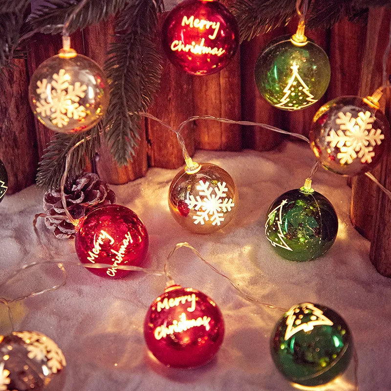 Weihnachten Überzug Kugeln Lichterketten Schneeflocke Santa Weihnachten Baum Ball Hängen Anhänger Ornamente Licht Weihnachten Dekorationen L002