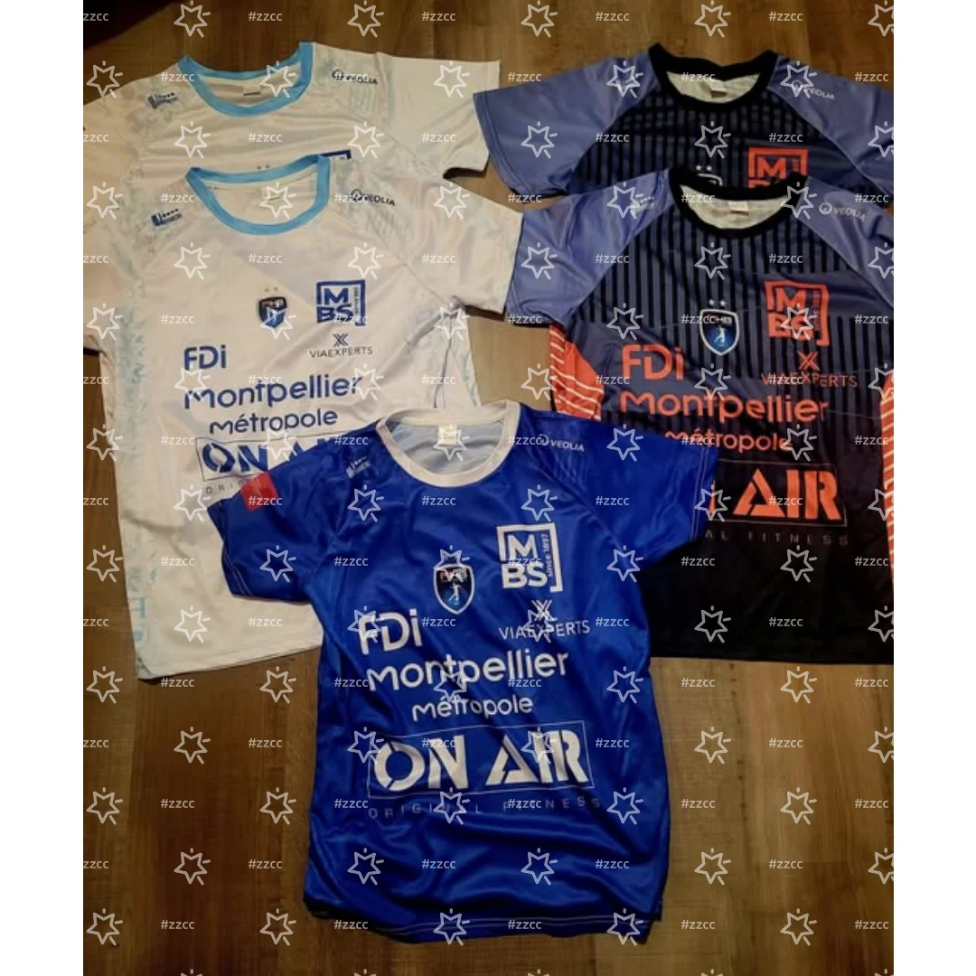 Maillot de handball domicile Montpellier 25-26, ensemble d'entraînement, tenue de sport d'été, T-shirt homme, vêtements enfant, T-shirt femme
