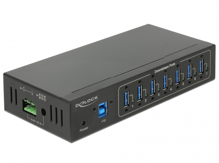 Delock 63311 - USB 3.2 Gen 1 (3.1 Gen 1) Type-B - USB 3.2 Gen 1 (3.1 Gen 1) Type-A - 5000 Mbit/s - Schwarz - Metall - Gleichstrom Image