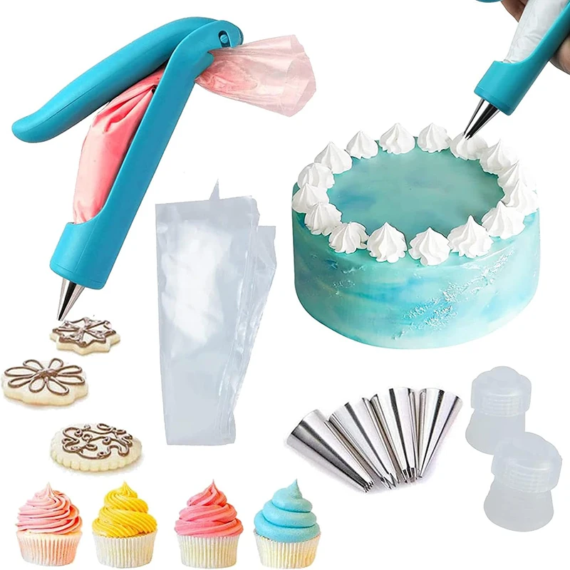 17 pz/set Kit di strumenti per penna per decorare torte fai da te penna per decorare la torta borsa per pasticceria punte per tubi per glassa ugelli 2 accoppiatori Set di strumenti per la cottura