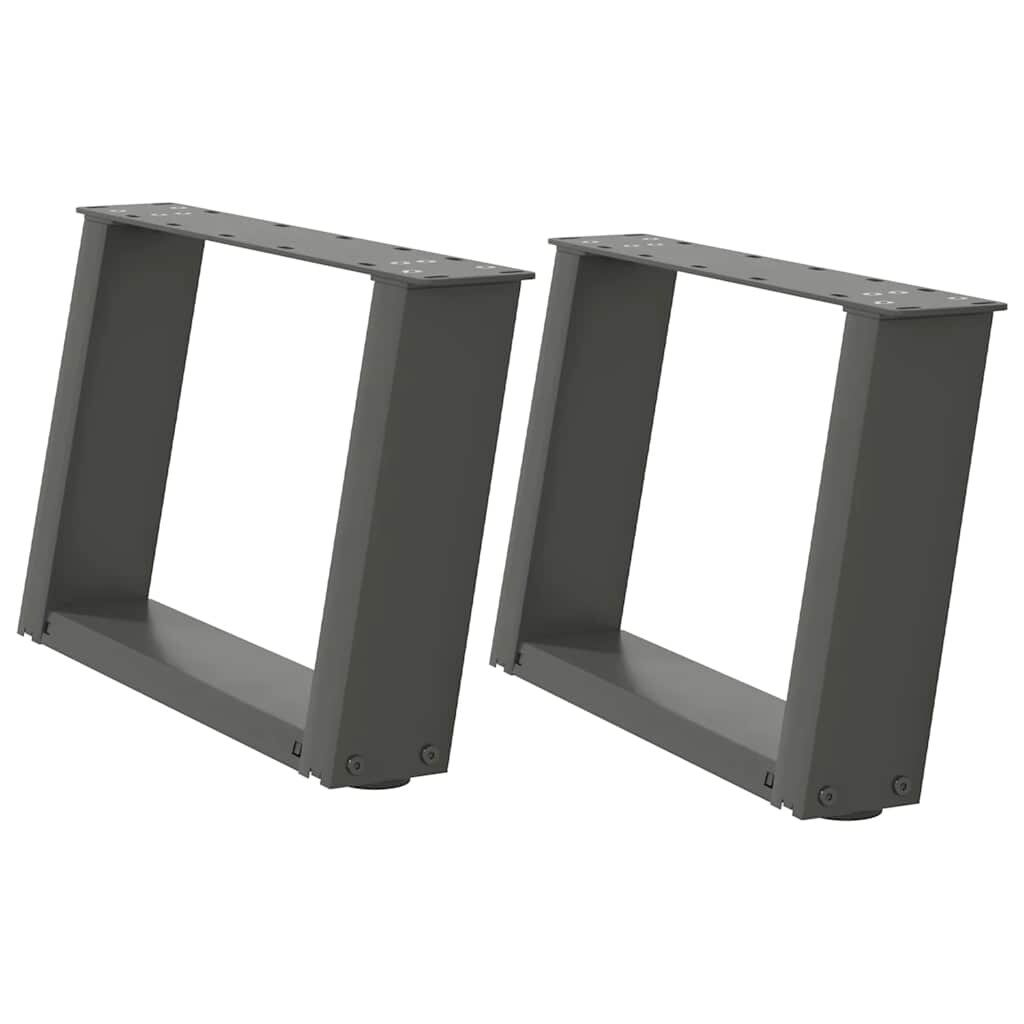 Helloshop26 - Set mit 2 U-förmigen Couchtischbeinen modernes Design verstellbare Stabilität 40 x 30 cm anthrazitfarbener Stahl 02_0057027 Image