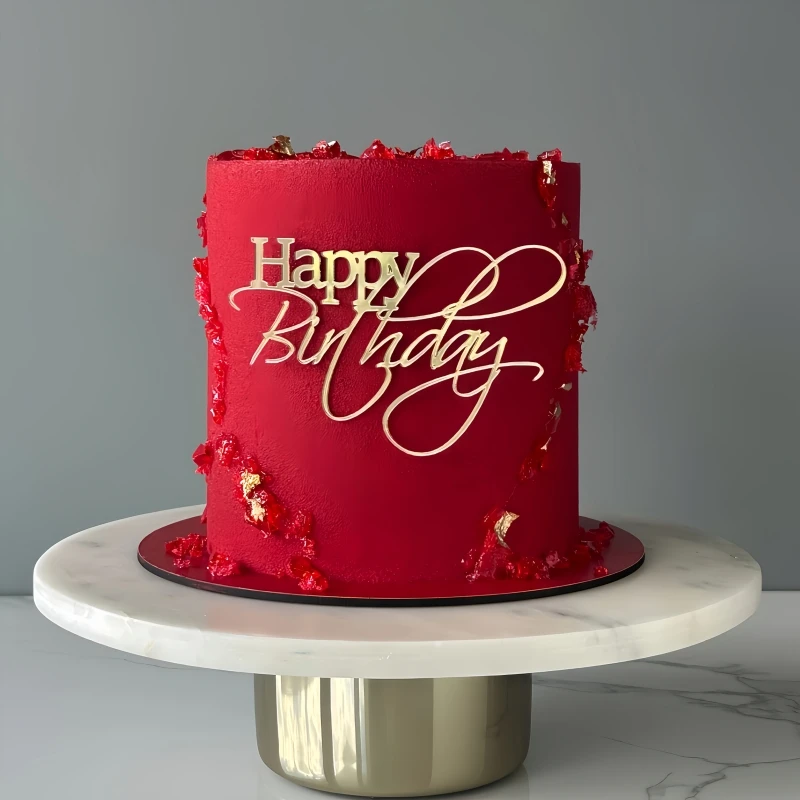 3 Stück/5 Stück fröhliche Kuchendekoration zum Geburtstag, Gold, Silber, Roségold-Acryl-Kuchenkarten-Backdekoration, alles Gute zum Geburtstag-Kuchenaufsatz Image