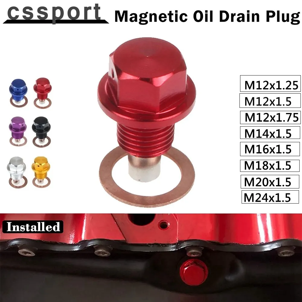 M12x 1,5 M12x 1,25 Magnetische Öl Ablauf Stecker Ölablasswanne Mutter Aluminium Legierung Getriebe Ölwanne Drain Stecker Mutter m16x 1,5 M18x 1,5 Image