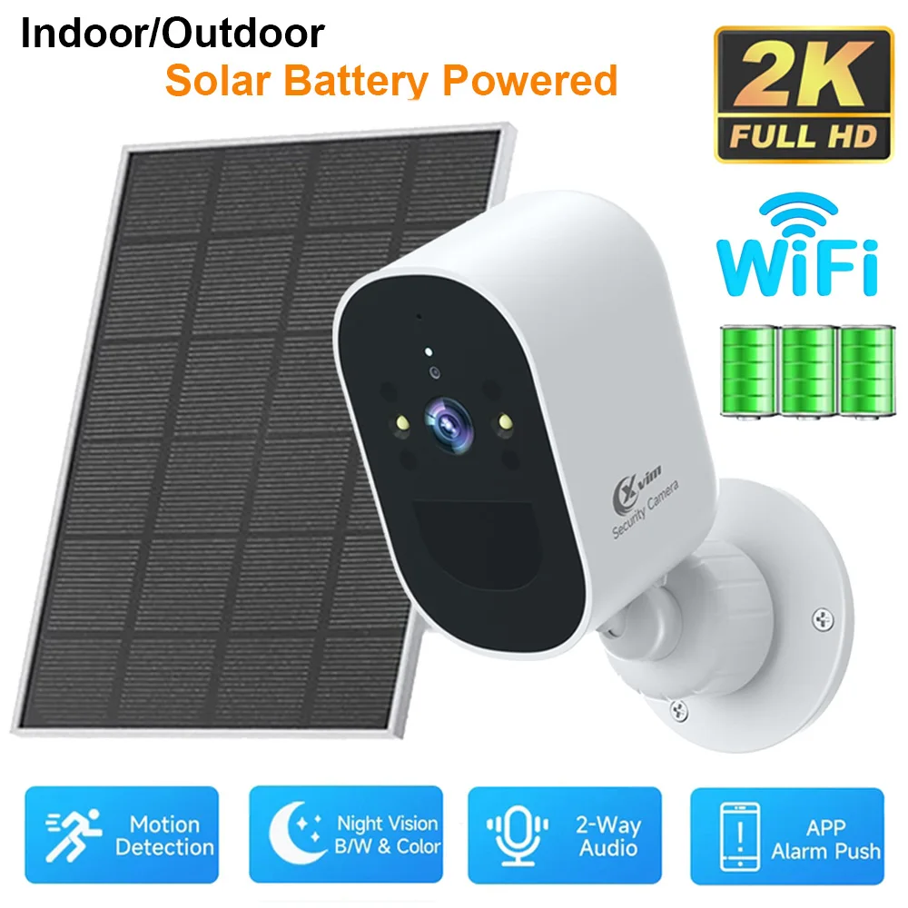 1080P WiFi Kamera Solar Batterie Outdoor Wireless Solar Powered Sicherheit Kamera AI Bewegungserkennung Zwei-wege Audio Nachtsicht Image