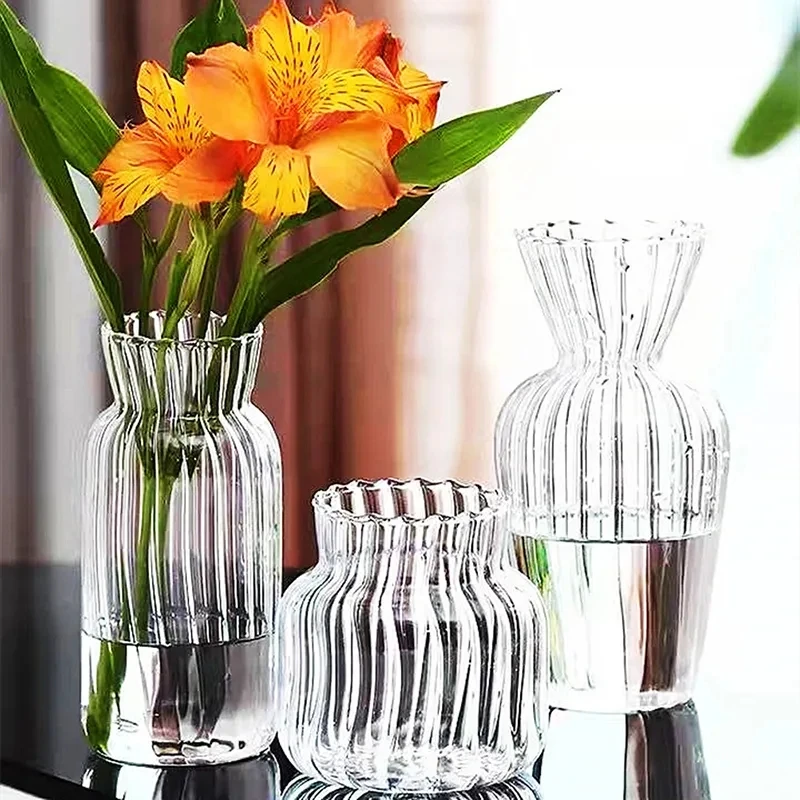 1pc Nordic Kreative Transparente Vasen für Pflanzen Flasche Blumentopf Hydrokultur Terrarium Anordnung Container Blume Tisch Vase Image