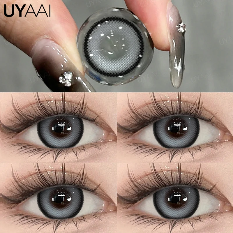 UYAAI Farbige Kontaktlinsen für die Augen, Beauty Grey Farblinsen, Y2k Colorcon Blue Lenses Makeup Green Linsen