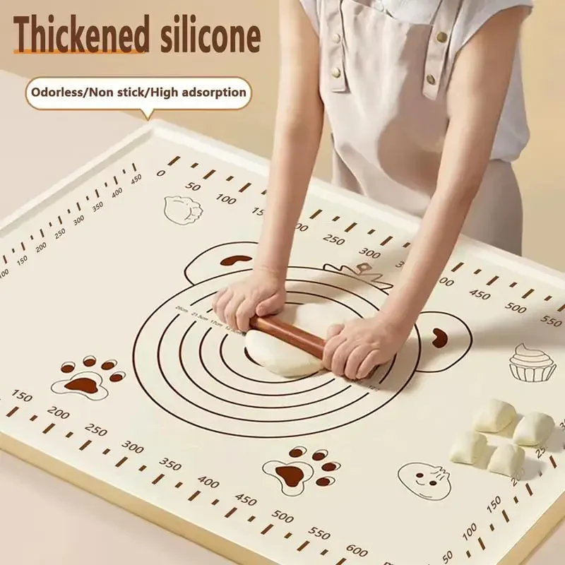 70*50cm Silikon Pad Backen Matte Blatt Kneten Teig Matte Für Küche Roll Teig Pizza Große Teig Nicht-stick Maker Halter Image
