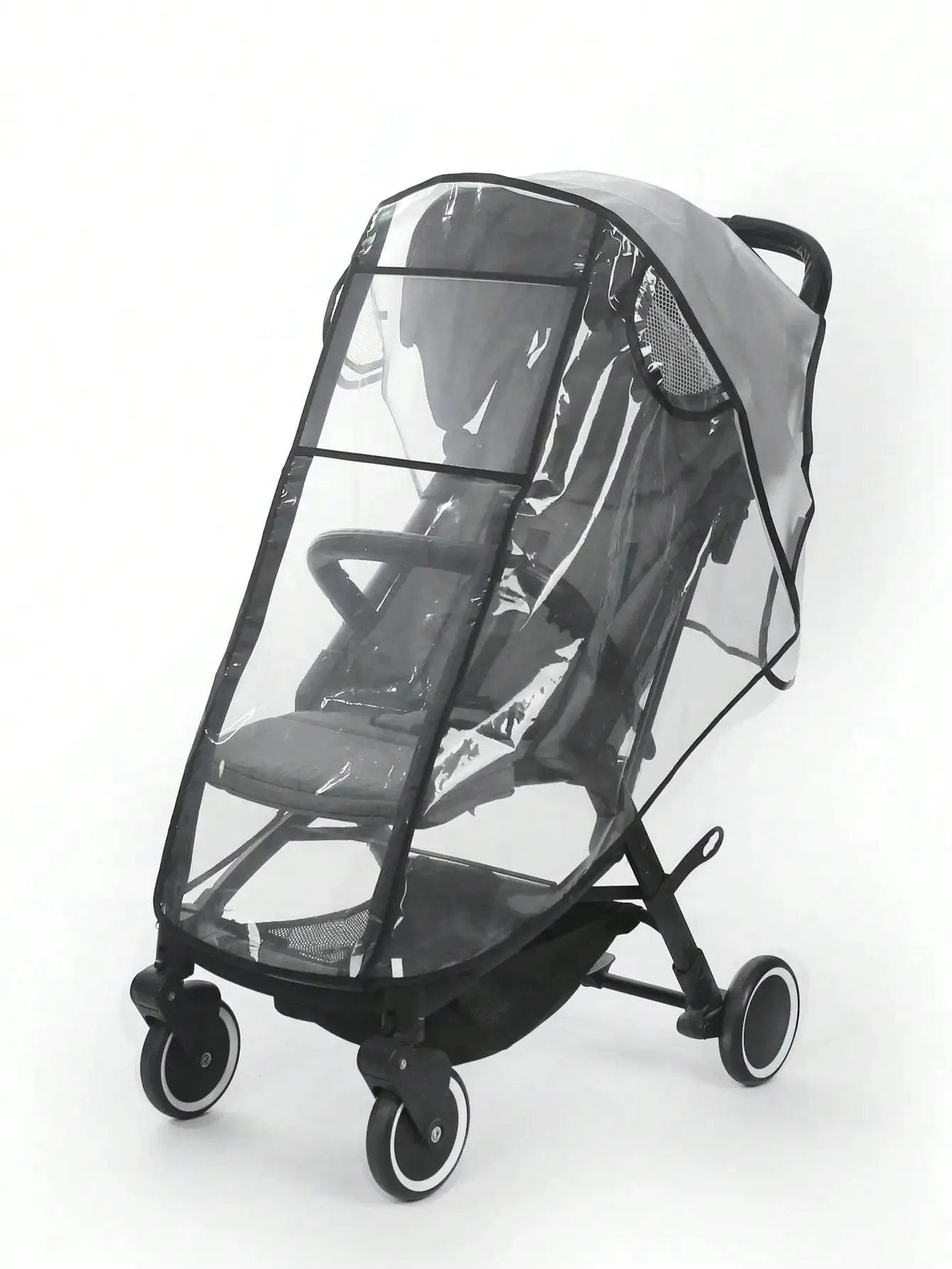 Kinderwagen-Zubehör, wasserdichte und regensichere Abdeckung, transparent, wind- und staubdicht, geöffnet für Kinderwagen-Regenmäntel Image