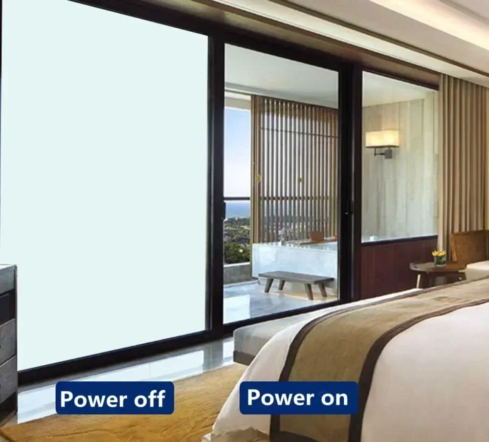 Intelligente Fensterglasfolie, Privatsphäre, selbstklebende Fenstertönung, individuelle Größe, umschaltbare elektronische PDLC-Klebefolie Image