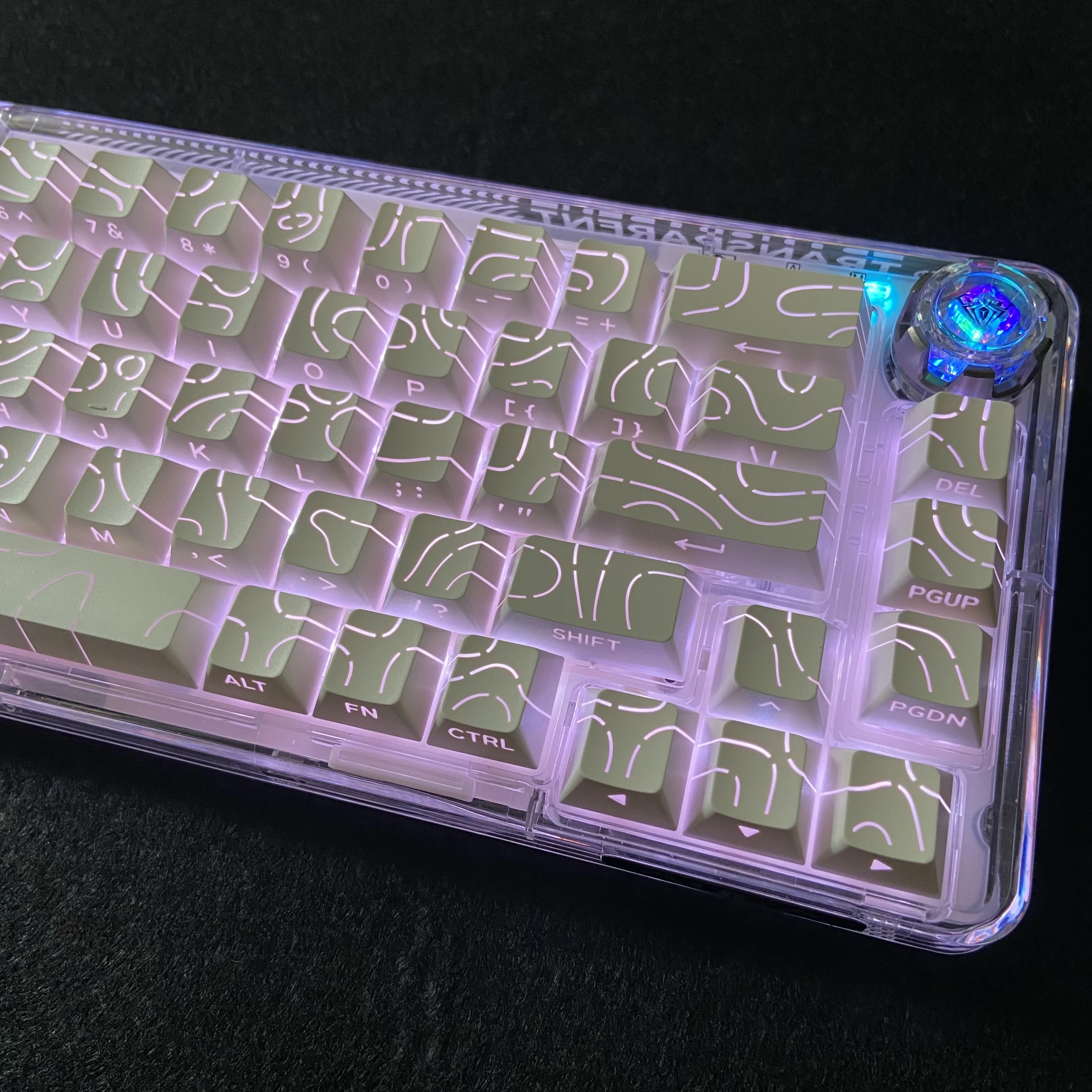 Konturenlinien, durchscheinende Tastenkappen, seitliche Gravur, Kirschprofil, schwarz-weiße Tastenkappe, 60, 70, 80, 90, 100-Layout, mechanische Tastatur Image