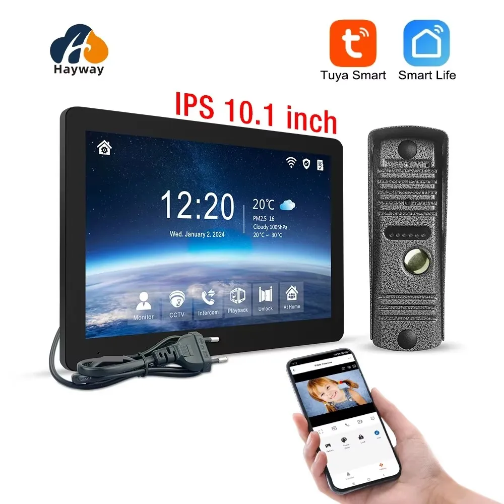 Drahtloses WLAN-Video-Türklingelsystem, 1080P-Türsprechanlage, 10-Zoll-IPS-Touchscreen, Video-Gegensprechanlage mit Funktionsbewegung Image