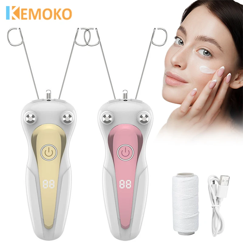 Mini Elektrische Haarentferner Gesichts Haar Entfernung Defeatherer Frauen Schönheit Epilierer Körper Arm Baumwolle Faden Epilierer LCD Display Image