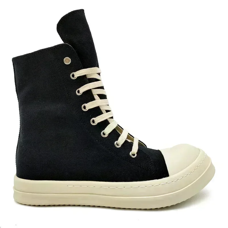 Hochwertige Designer High-Top-Sneaker mit dicker Sohle, Marken-High-Top-Schuhe, erhöhte schwarze Schuhe, vielseitige Canvas-Schuhe, Damenstiefel
