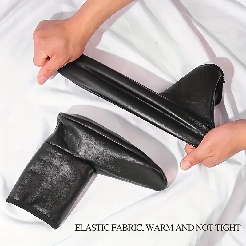 1 Paar Herren- und Damen-Outdoor-Sportsocken für Herbst und Winter, verdickte, winddichte, warme Innensocken mit Plüschfutter für den Innenbereich Image